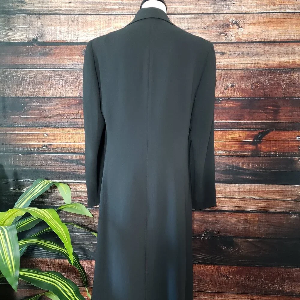 Jones New York Womens 8 Black Long Blazer Jacket Coat Lined Pockets 3 Button - Picture 4 of 9